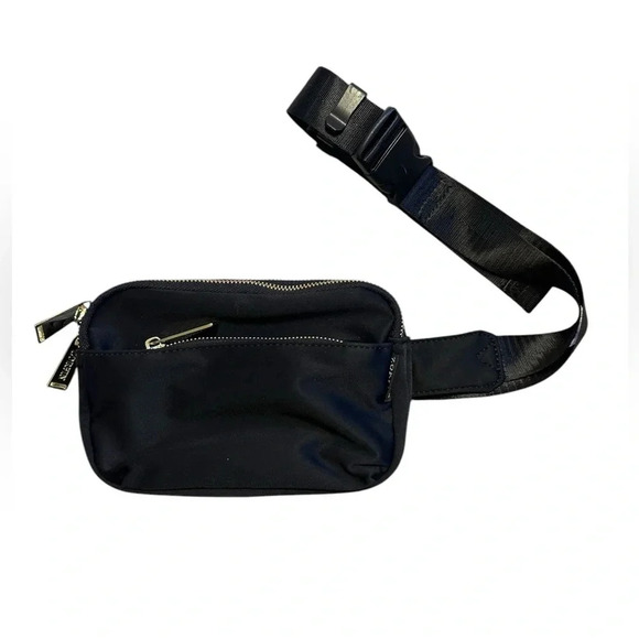 Zorfin black belt bag, Fanny pack, cross body bag with 4 zipper pockets. - Picture 3 of 10